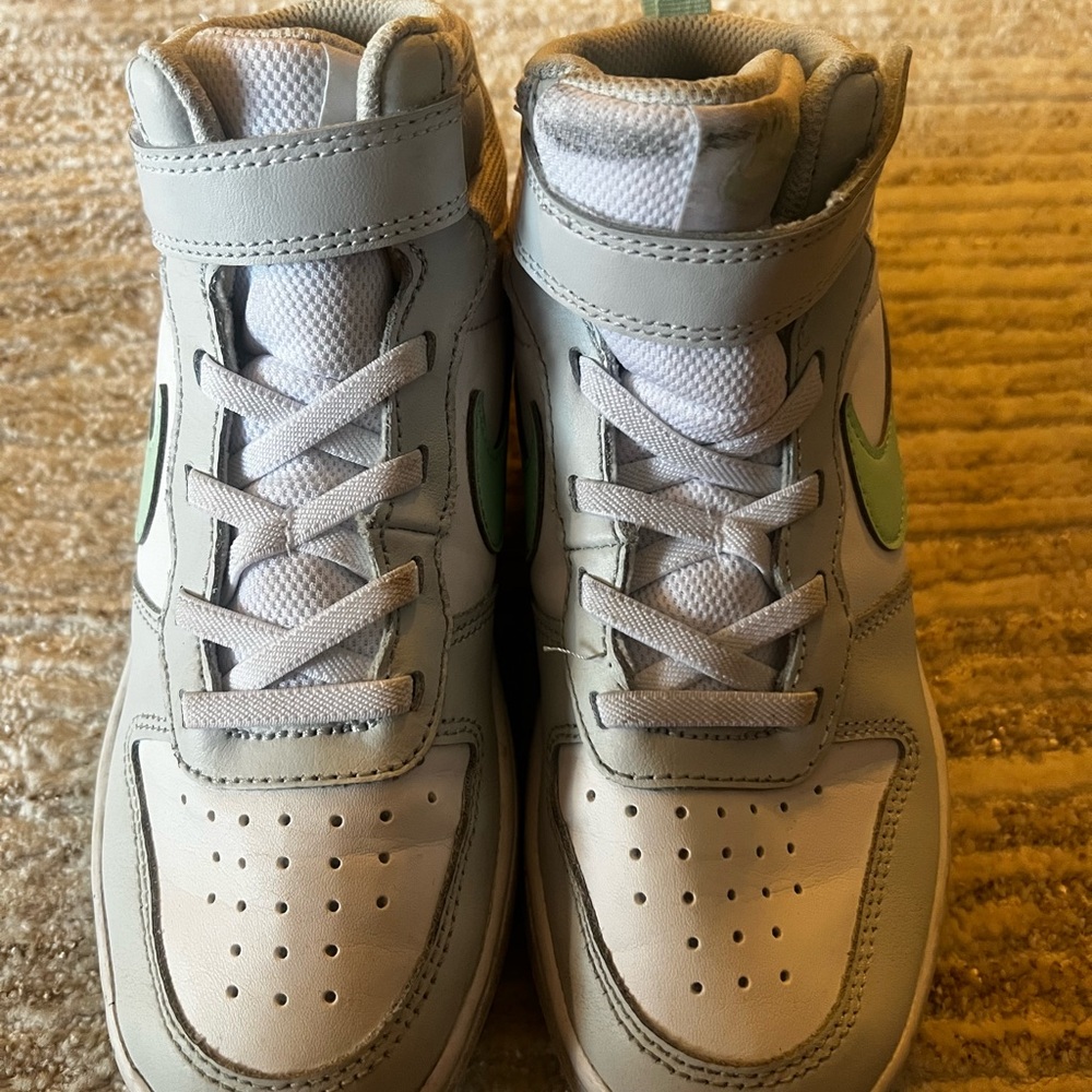 Nike Kids' White and Green Sneakers
